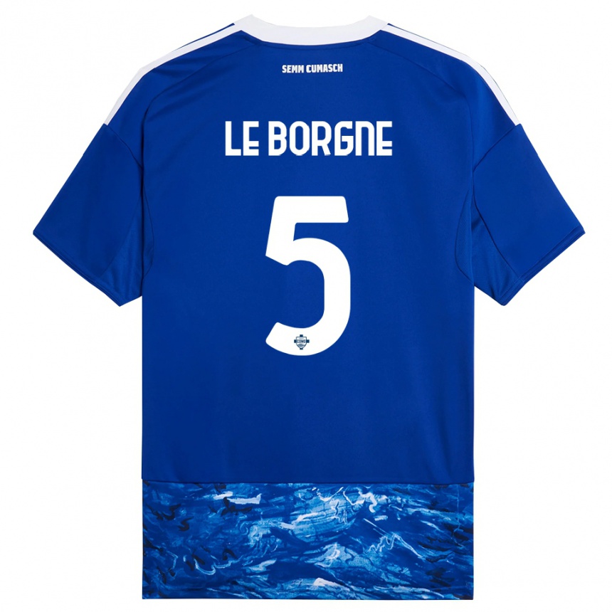 ילדים כדורגל Andréa Le Borgne #5 כחול לבן ג'רזי ביתית 2025/26