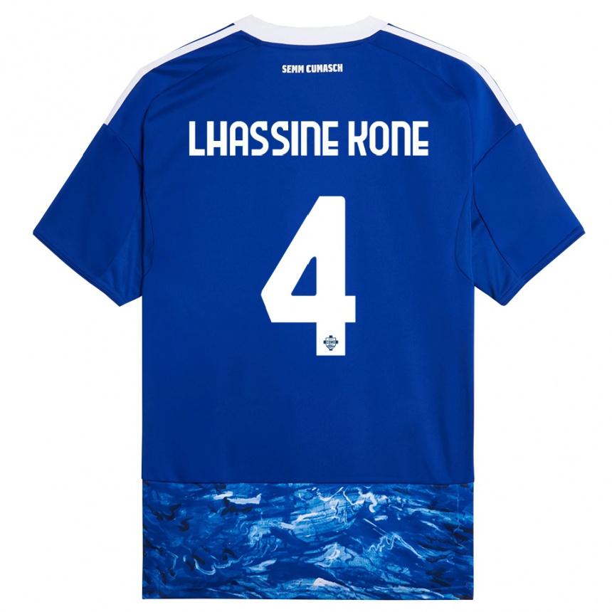 ילדים כדורגל Ben Lhassine Kone #4 כחול לבן ג'רזי ביתית 2025/26