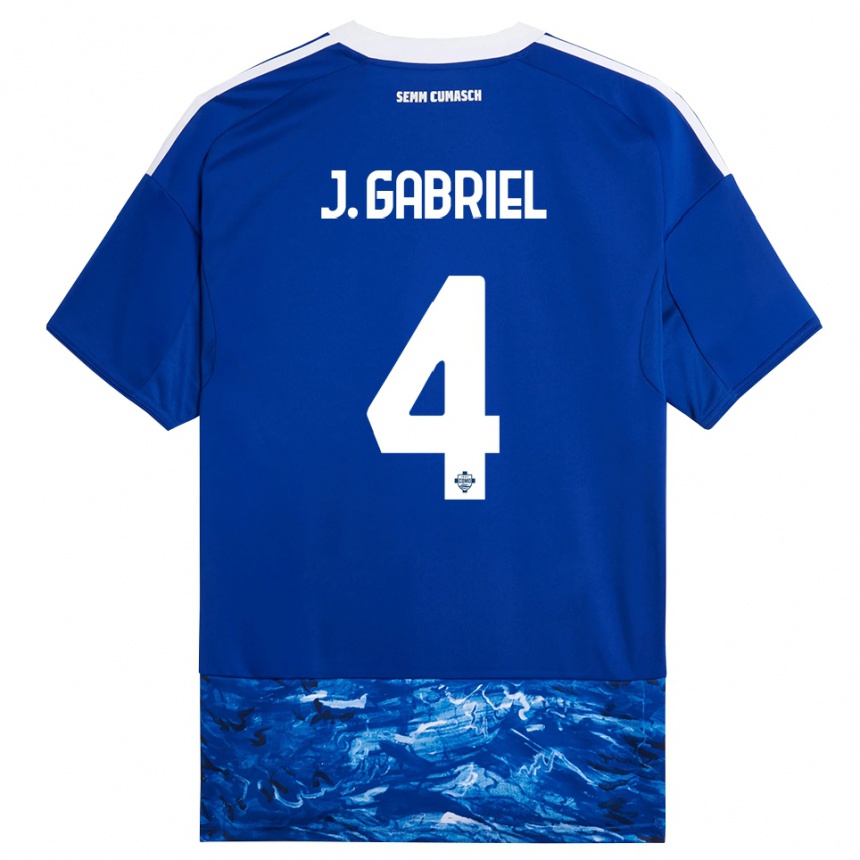 ילדים כדורגל João Gabriel #4 כחול לבן ג'רזי ביתית 2025/26