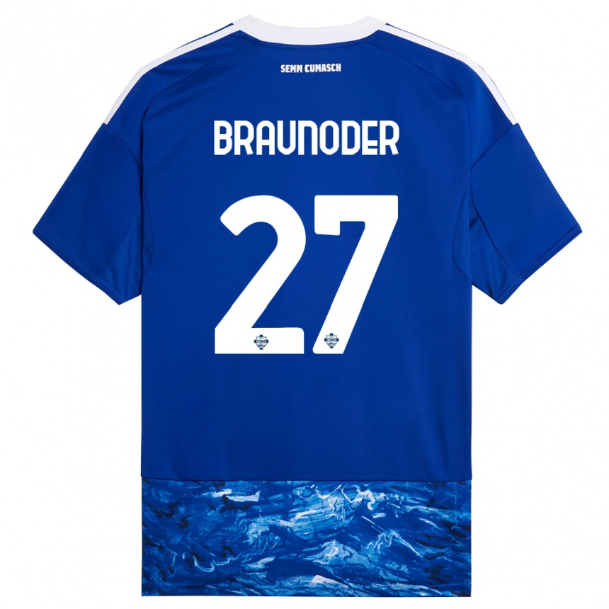 ילדים כדורגל Matthias Braunöder #27 כחול לבן ג'רזי ביתית 2025/26