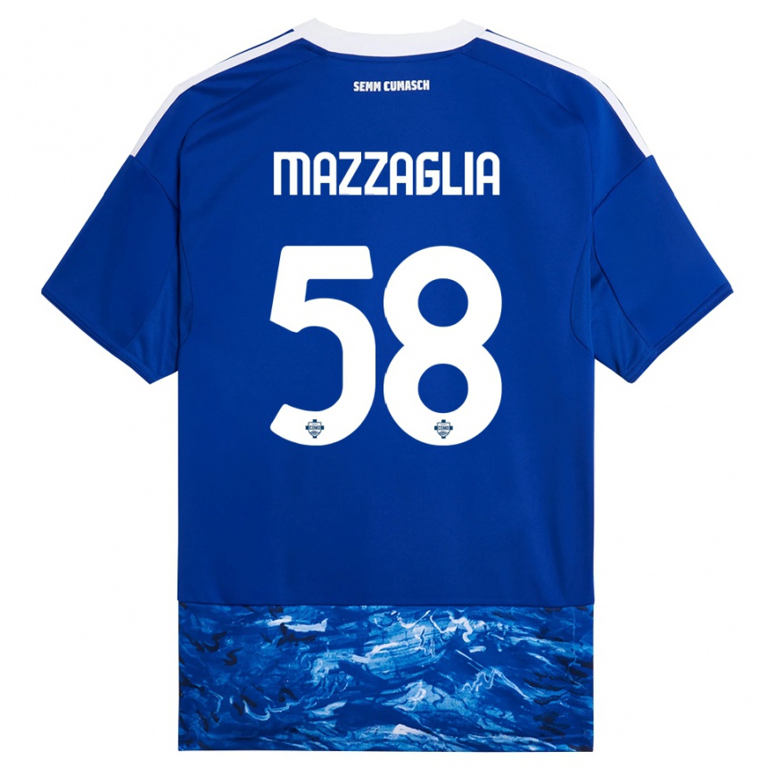 ילדים כדורגל Giuseppe Mazzaglia #58 כחול לבן ג'רזי ביתית 2025/26