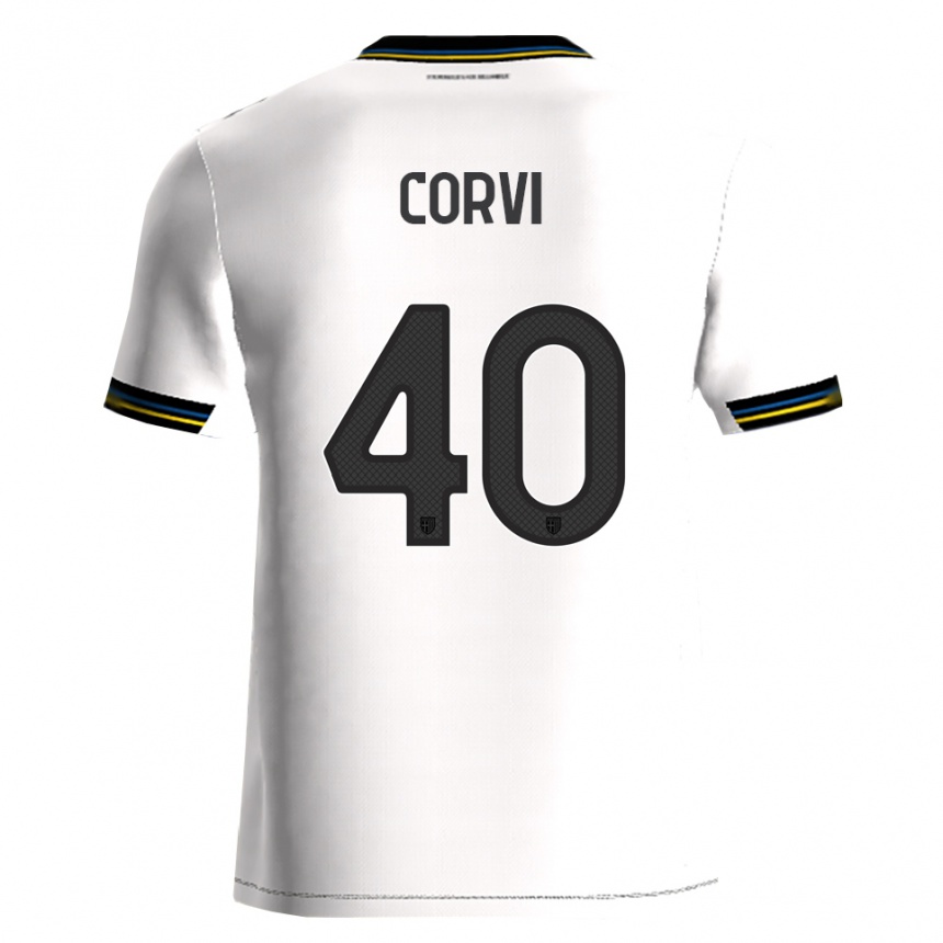 ילדים כדורגל אדוארדו קורבי #40 לבן שחור ג'רזי ביתית 2025/26
