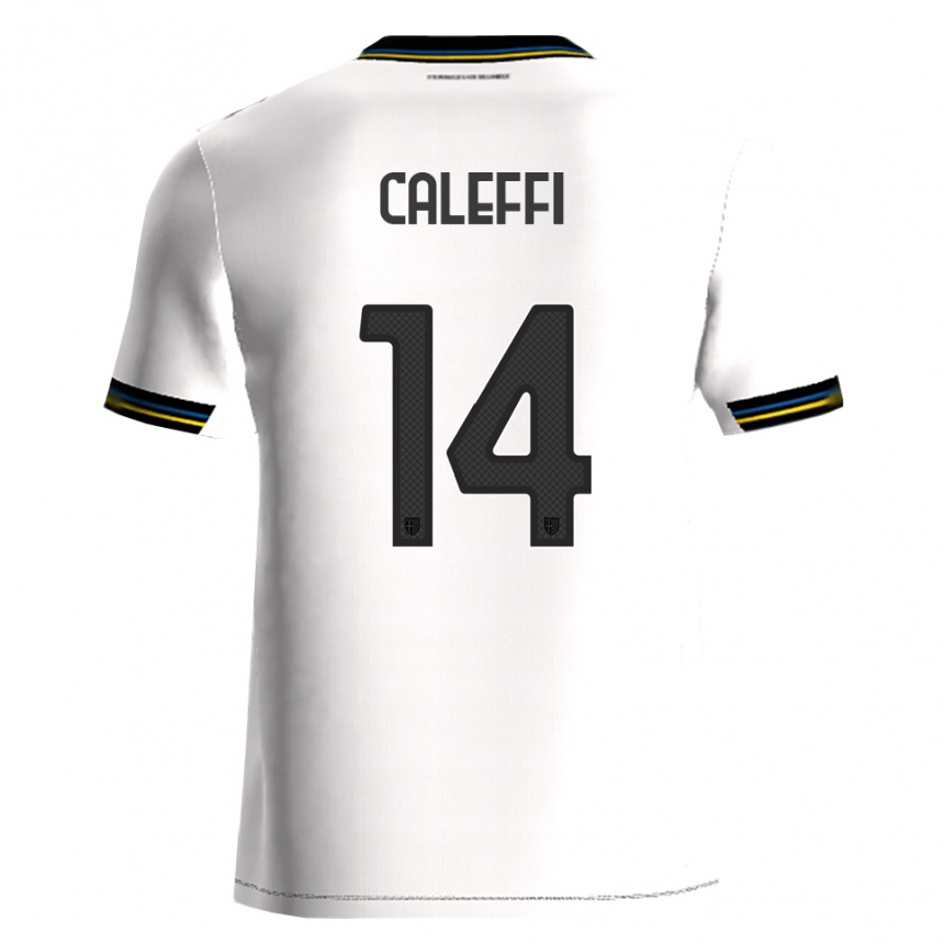 ילדים כדורגל Riccardo Caleffi #14 לבן שחור ג'רזי ביתית 2025/26
