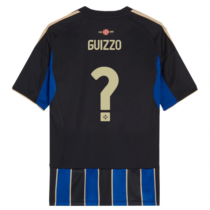 ילדים כדורגל Tommaso Guizzo #0 שחור כחול ג'רזי ביתית 2025/26