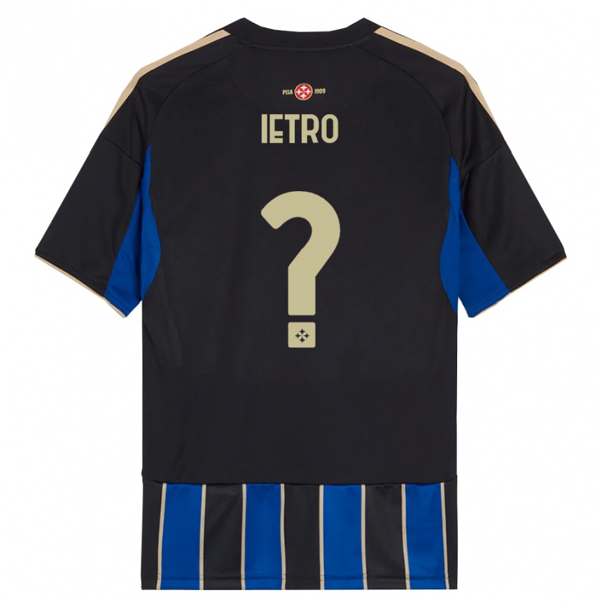 ילדים כדורגל Alessandro Ietro #0 שחור כחול ג'רזי ביתית 2025/26