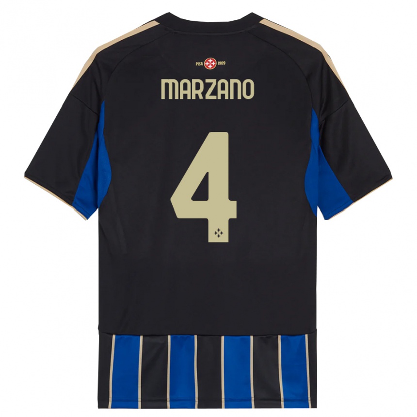 ילדים כדורגל Michelangelo Marzano #4 שחור כחול ג'רזי ביתית 2025/26