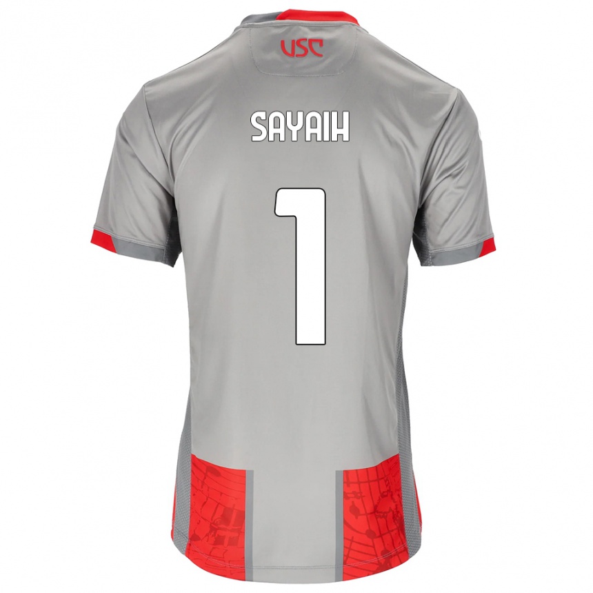 ילדים כדורגל Ilyas Sayaih #1 אדום אפור ג'רזי ביתית 2025/26