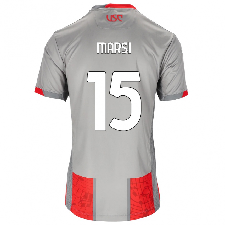 ילדים כדורגל Simone Marsi #15 אדום אפור ג'רזי ביתית 2025/26