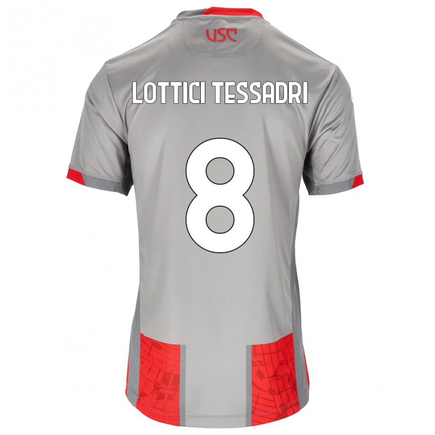 ילדים כדורגל Simone Lottici Tessadri #8 אדום אפור ג'רזי ביתית 2025/26