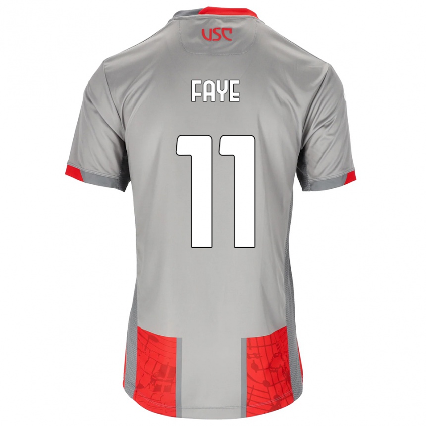 ילדים כדורגל Nouroudine Faye #11 אדום אפור ג'רזי ביתית 2025/26