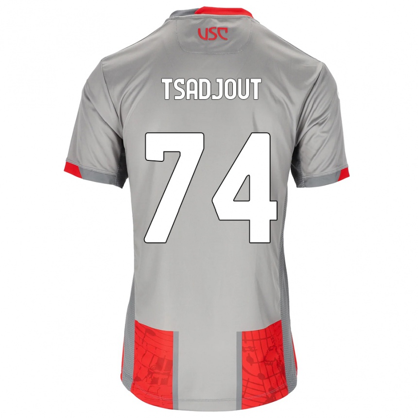 ילדים כדורגל Frank Tsadjout #74 אדום אפור ג'רזי ביתית 2025/26