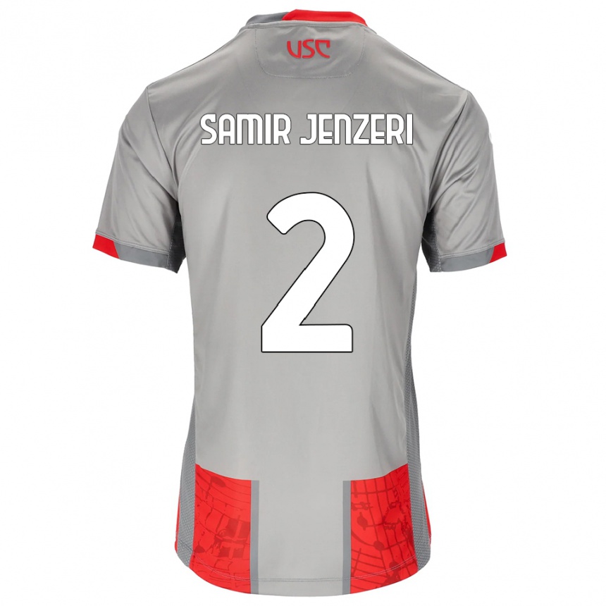ילדים כדורגל Gabriele Samir Jenzeri #2 אדום אפור ג'רזי ביתית 2025/26