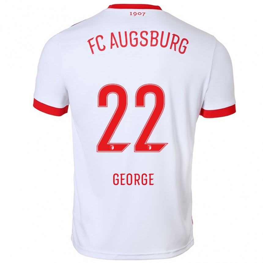 ילדים כדורגל Noah George #22 לבן אדום ג'רזי ביתית 2025/26