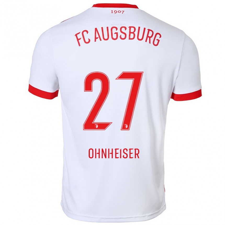 ילדים כדורגל Nico Ohnheiser #27 לבן אדום ג'רזי ביתית 2025/26