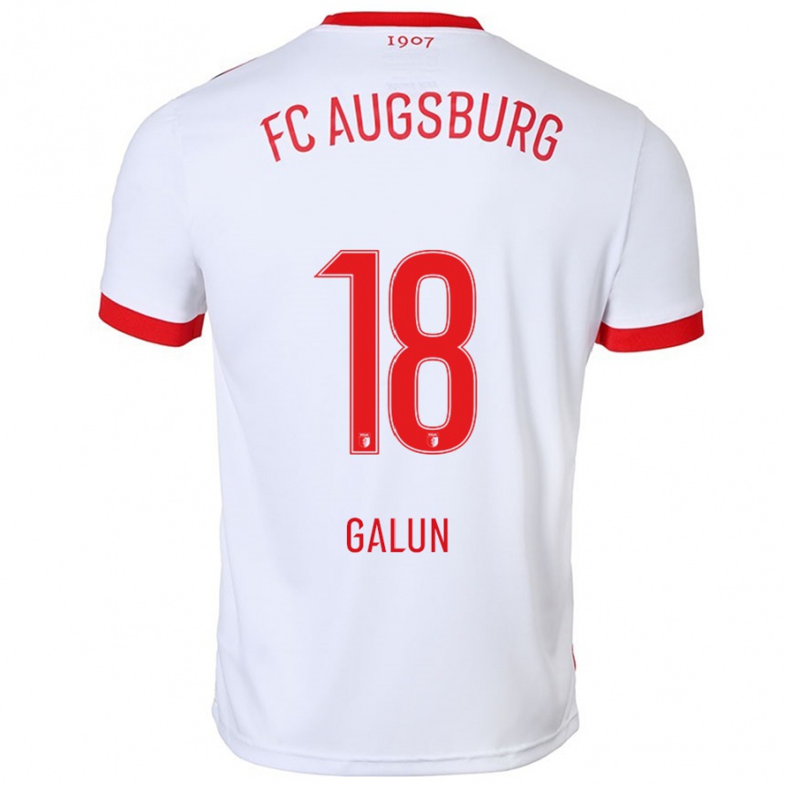 ילדים כדורגל Damian Galun #18 לבן אדום ג'רזי ביתית 2025/26