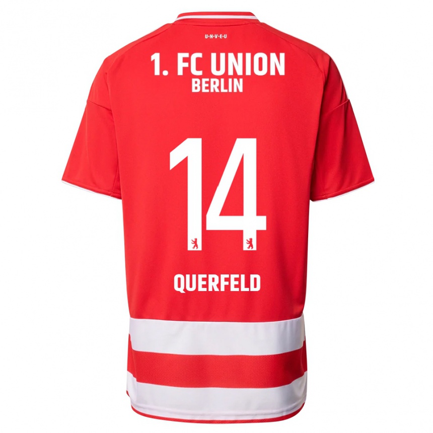 ילדים כדורגל לאופולד קוורפלד #14 אדום לבן ג'רזי ביתית 2025/26