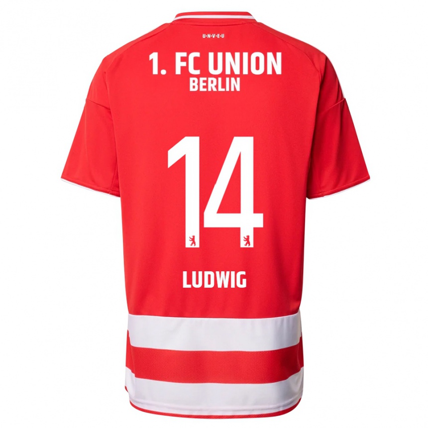 ילדים כדורגל Brandon Ludwig #14 אדום לבן ג'רזי ביתית 2025/26