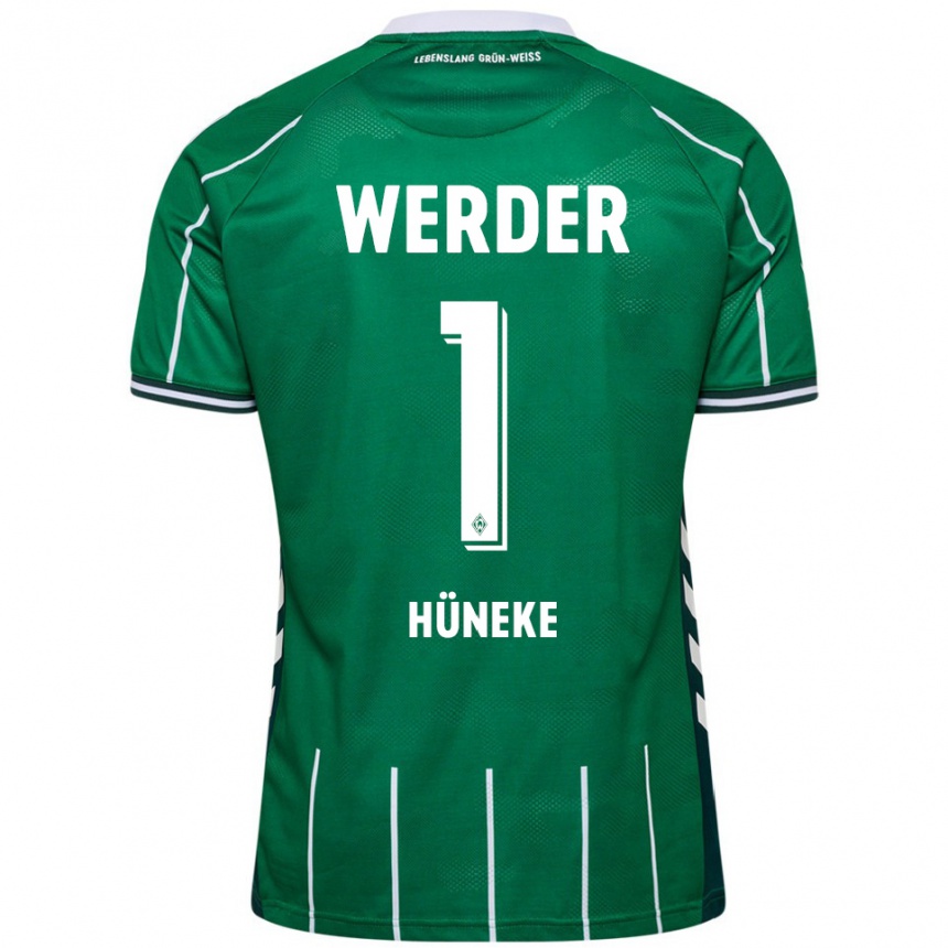 ילדים כדורגל Win Hüneke #1 ירוק לבן ג'רזי ביתית 2025/26
