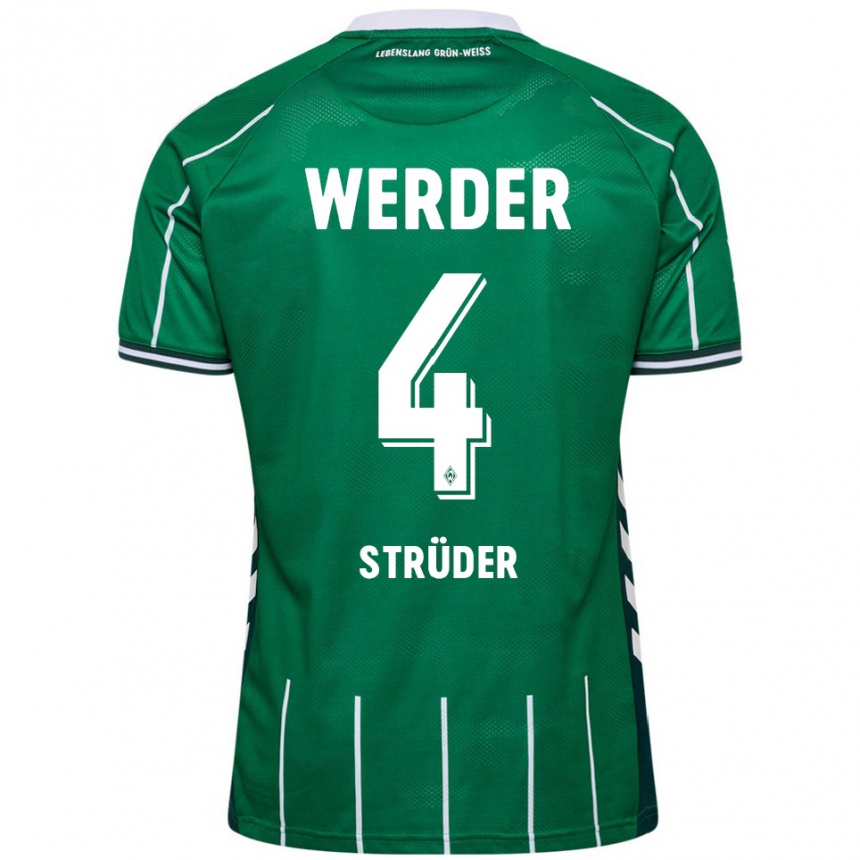 ילדים כדורגל Mika Strüder #4 ירוק לבן ג'רזי ביתית 2025/26
