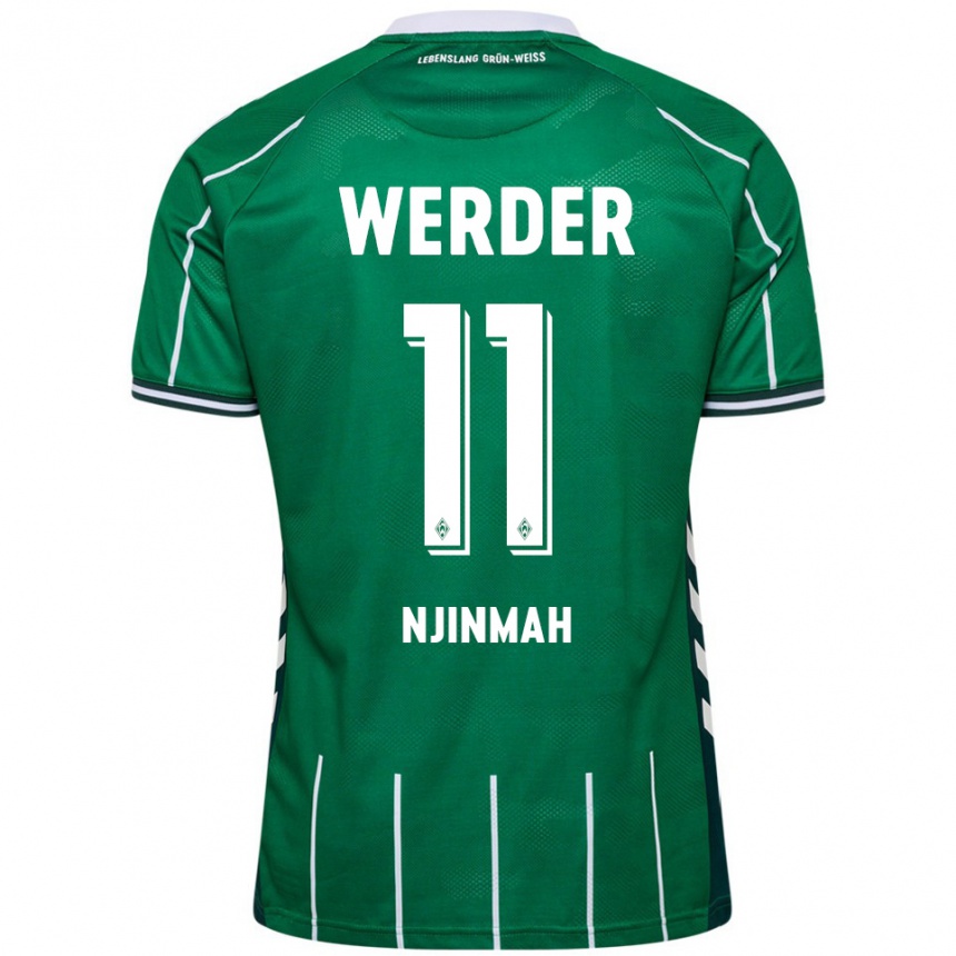 ילדים כדורגל ג'סטין אנג'ינמה #11 ירוק לבן ג'רזי ביתית 2025/26