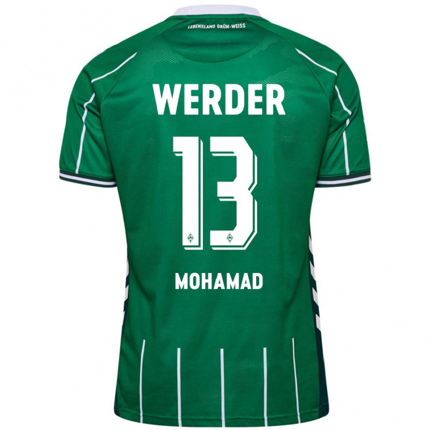 ילדים כדורגל Mustafa Mohamad #13 ירוק לבן ג'רזי ביתית 2025/26