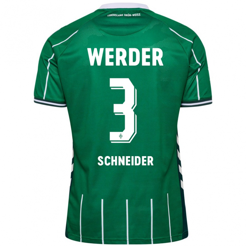 ילדים כדורגל Dieter Schneider #3 ירוק לבן ג'רזי ביתית 2025/26