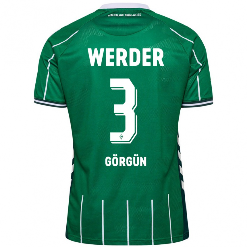 ילדים כדורגל Deniz-Erdem Görgün #3 ירוק לבן ג'רזי ביתית 2025/26
