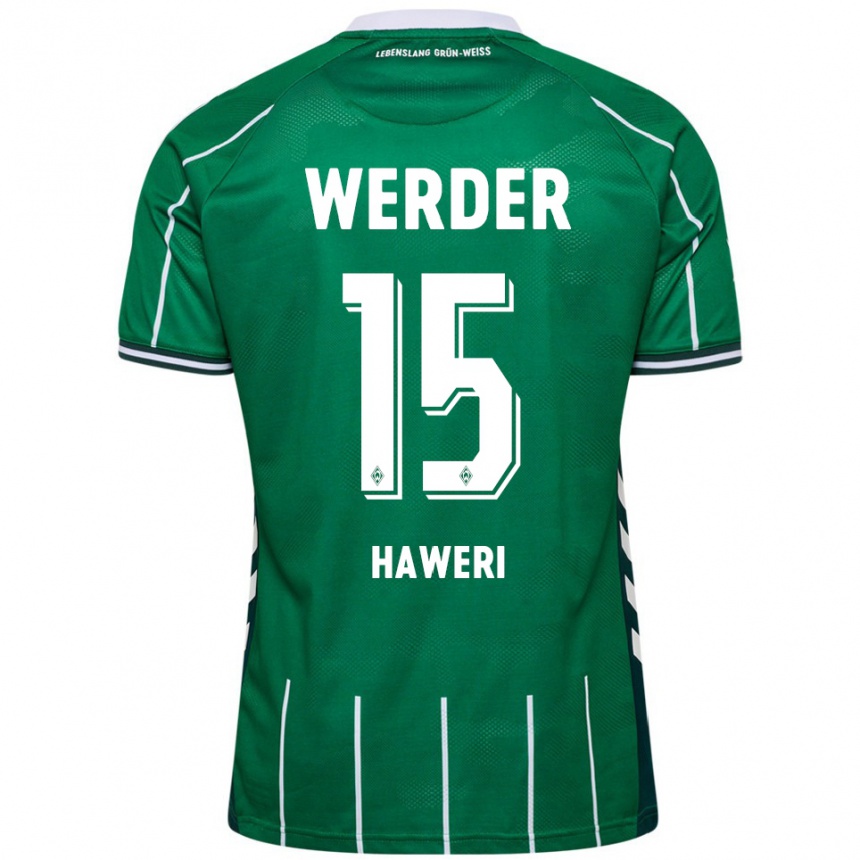 ילדים כדורגל Adrian Haweri #15 ירוק לבן ג'רזי ביתית 2025/26
