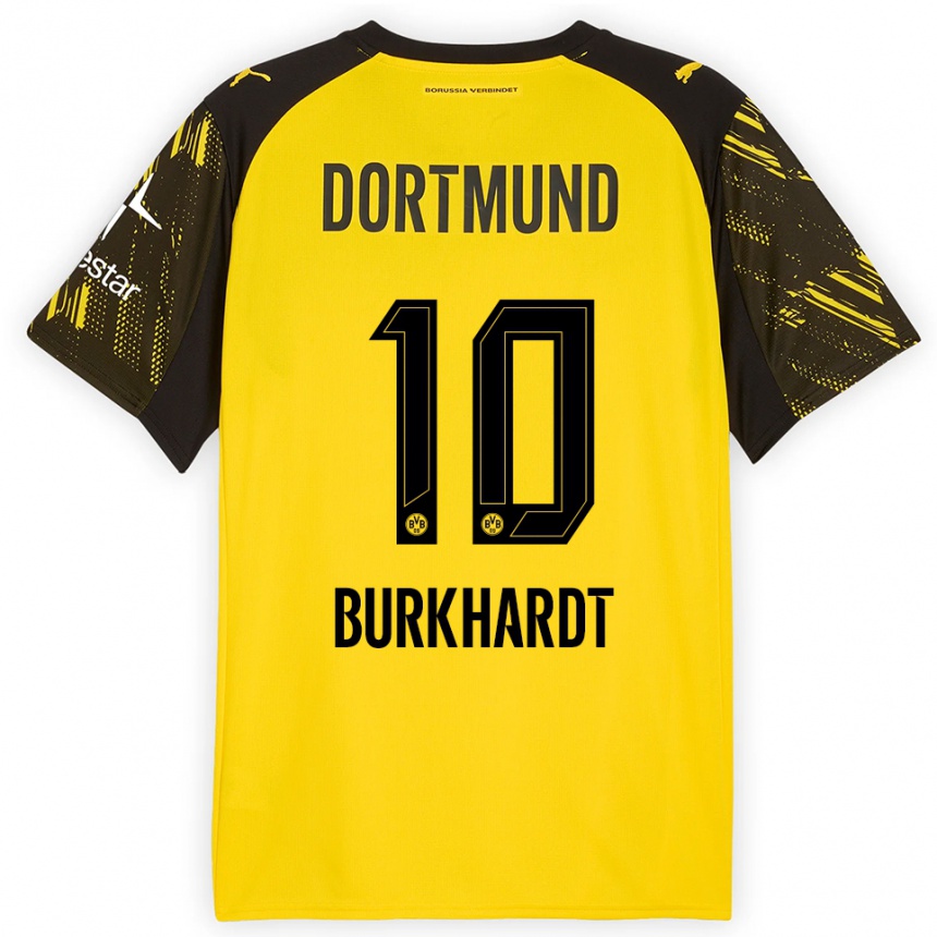 ילדים כדורגל Till Burkhardt #10 צהוב שחור ג'רזי ביתית 2025/26