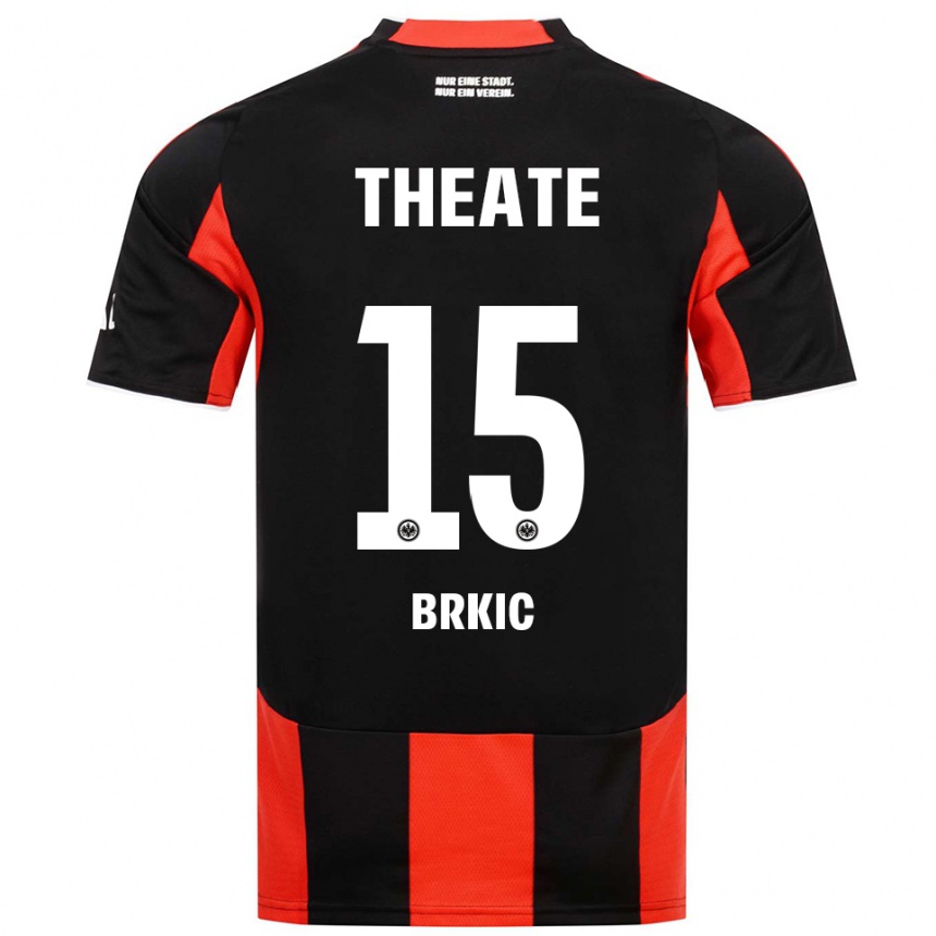 ילדים כדורגל Said Brkic #15 שחור אדום ג'רזי ביתית 2025/26