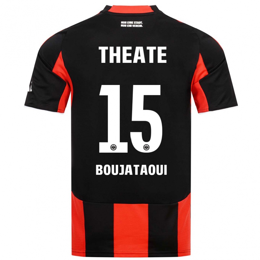 ילדים כדורגל Tarik Boujataoui #15 שחור אדום ג'רזי ביתית 2025/26