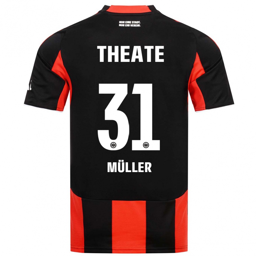 ילדים כדורגל Laurin Müller #31 שחור אדום ג'רזי ביתית 2025/26