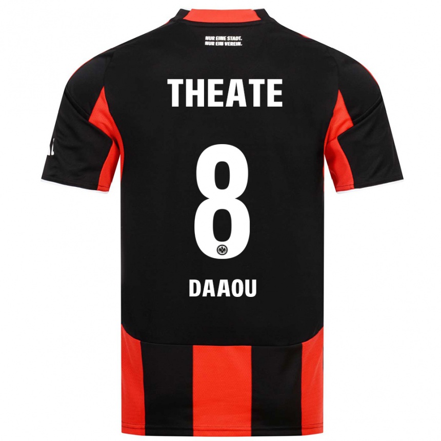 ילדים כדורגל Bilal Daaou #8 שחור אדום ג'רזי ביתית 2025/26
