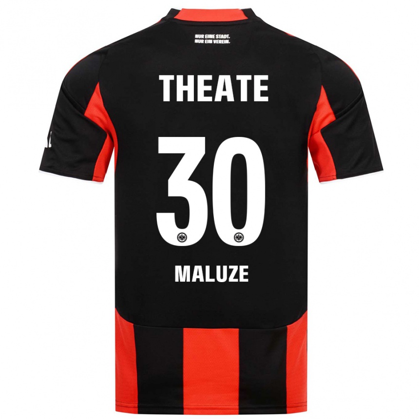 ילדים כדורגל Jeremiaha Maluze #30 שחור אדום ג'רזי ביתית 2025/26