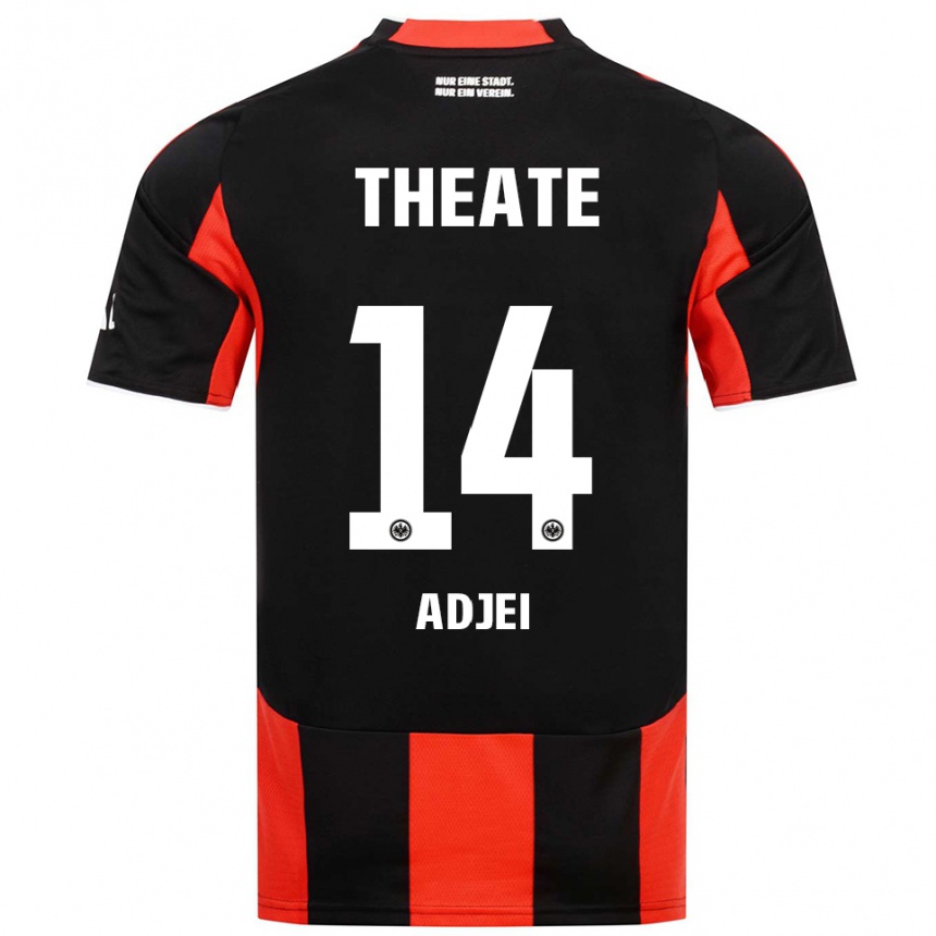 ילדים כדורגל Allen Adjei #14 שחור אדום ג'רזי ביתית 2025/26