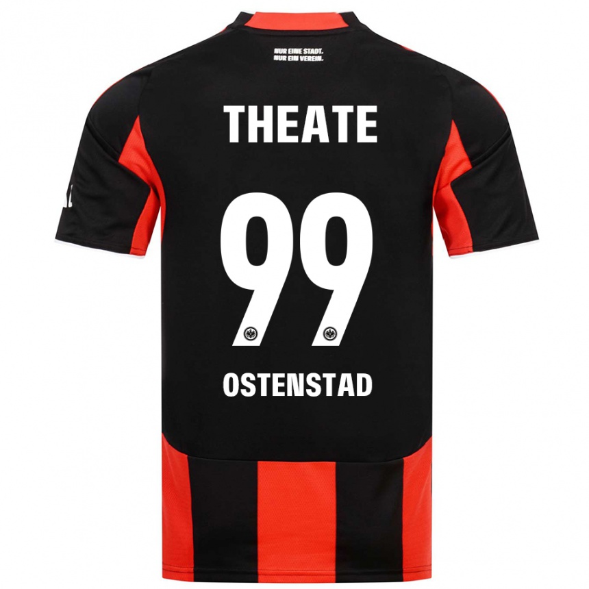 ילדים כדורגל Marthine Østenstad #99 שחור אדום ג'רזי ביתית 2025/26