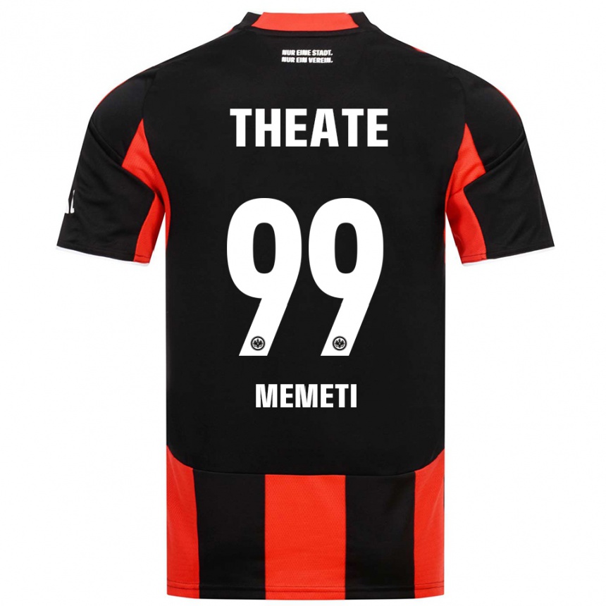 ילדים כדורגל Ereleta Memeti #99 שחור אדום ג'רזי ביתית 2025/26