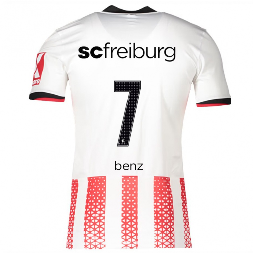 ילדים כדורגל Jakob Benz #7 לבן אדום ג'רזי ביתית 2025/26