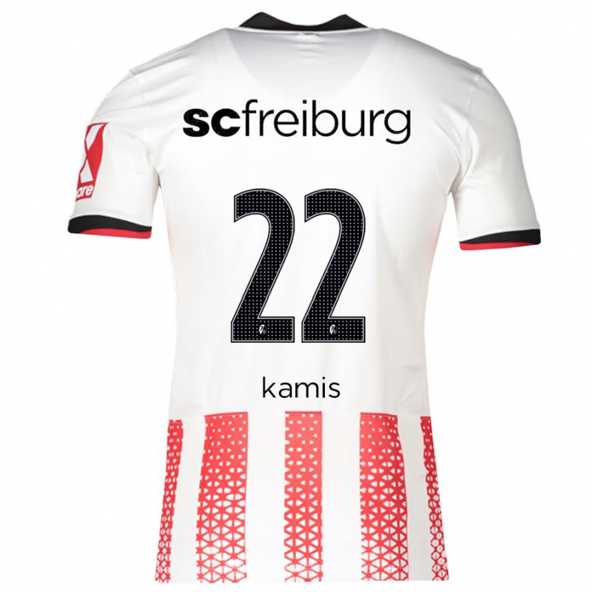 ילדים כדורגל Marcel Kamis #22 לבן אדום ג'רזי ביתית 2025/26