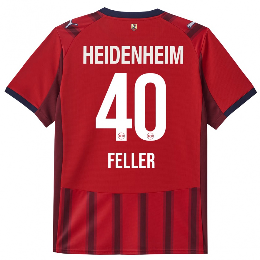 ילדים כדורגל Frank Feller #40 אדום נייבי ג'רזי ביתית 2025/26