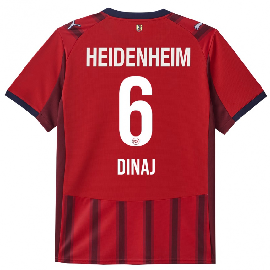 ילדים כדורגל Leonard Dinaj #6 אדום נייבי ג'רזי ביתית 2025/26