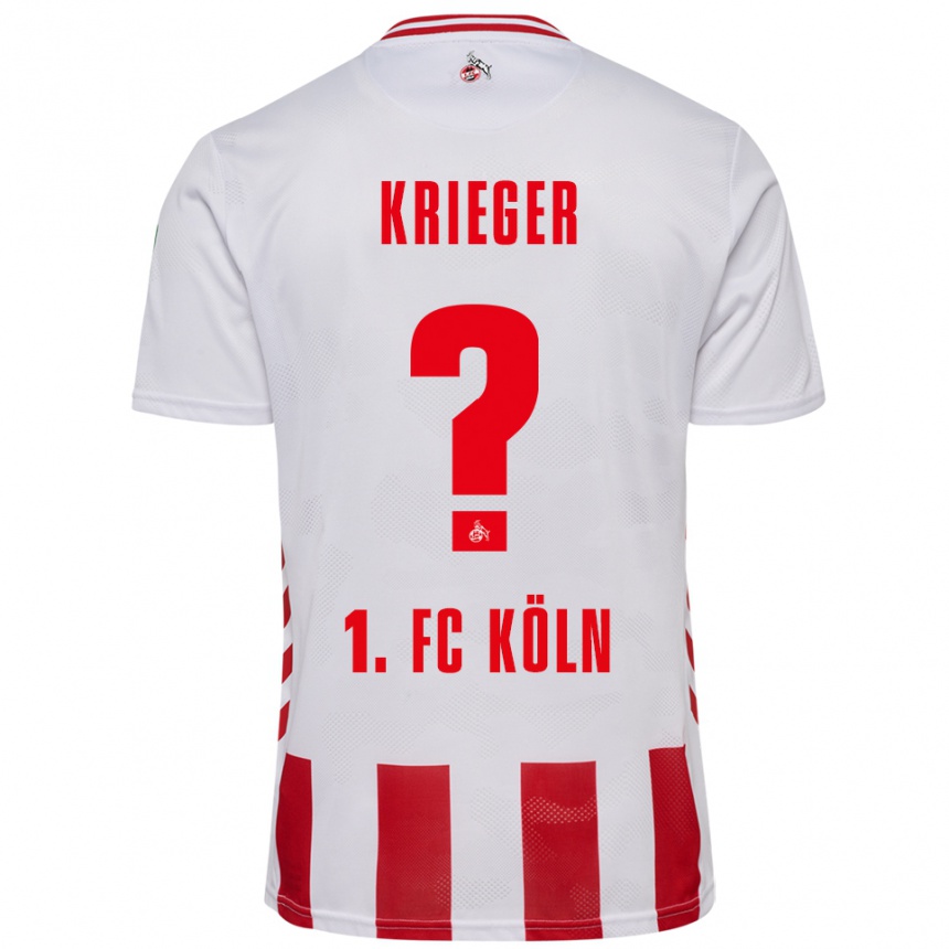 ילדים כדורגל Karl Krieger #0 לבן אדום ג'רזי ביתית 2025/26