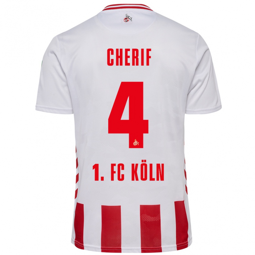ילדים כדורגל Hamed Cherif #4 לבן אדום ג'רזי ביתית 2025/26