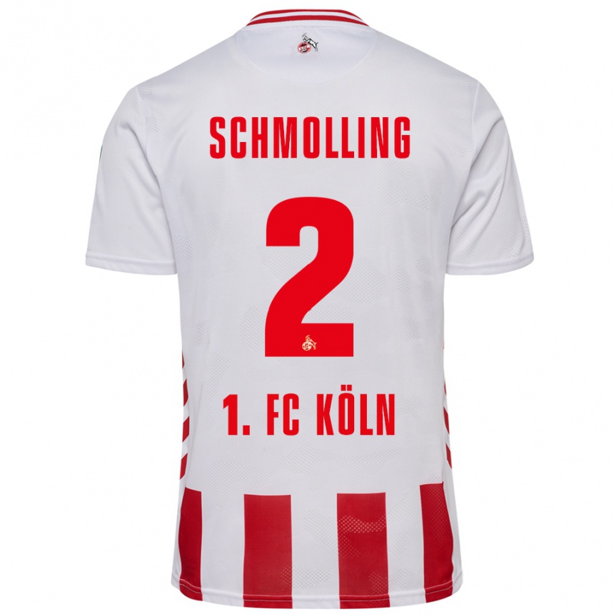ילדים כדורגל Viktor Schmolling #2 לבן אדום ג'רזי ביתית 2025/26