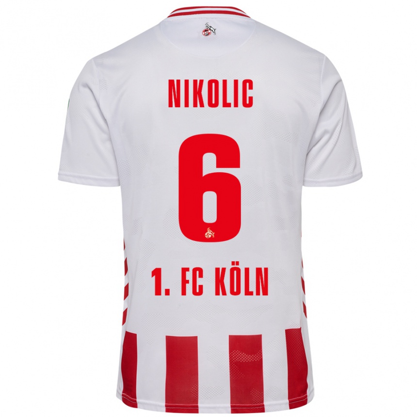 ילדים כדורגל Milan Nikolic #6 לבן אדום ג'רזי ביתית 2025/26