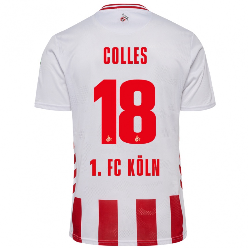 ילדים כדורגל Jan Colles #18 לבן אדום ג'רזי ביתית 2025/26