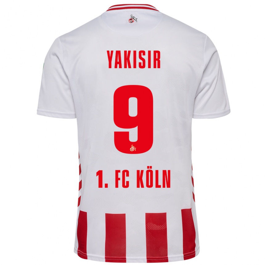 ילדים כדורגל Emir-Ahmet Yakisir #9 לבן אדום ג'רזי ביתית 2025/26