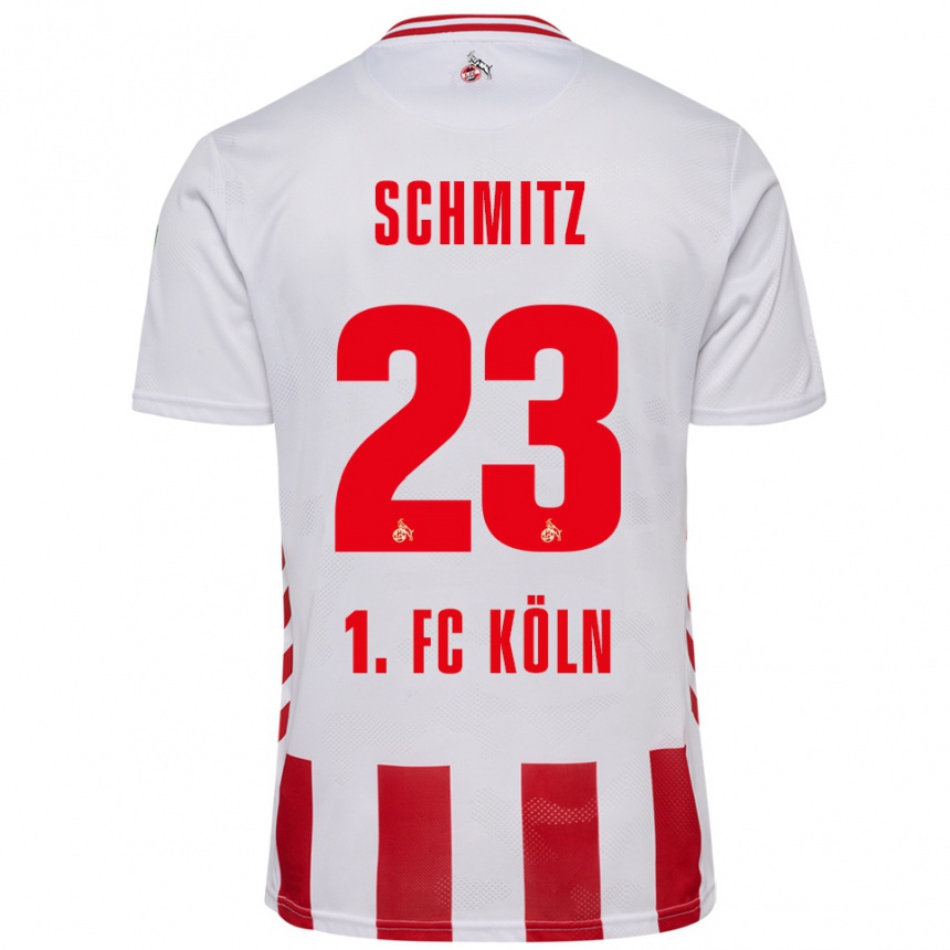 ילדים כדורגל Timo Schmitz #23 לבן אדום ג'רזי ביתית 2025/26
