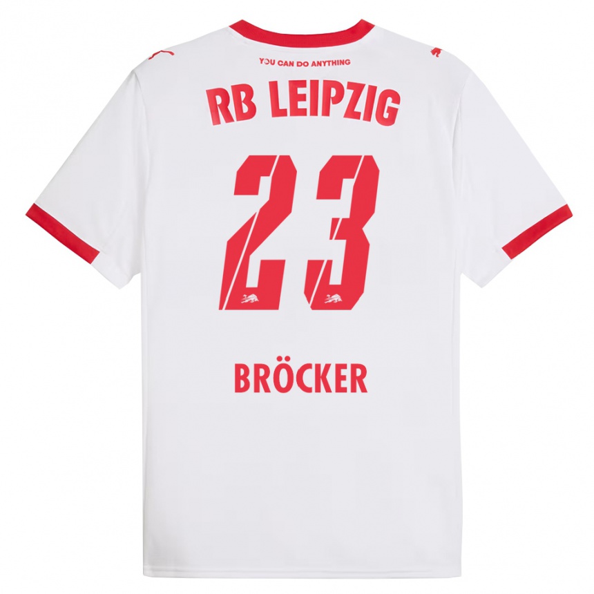 ילדים כדורגל Mads Bröcker #23 לבן אדום ג'רזי ביתית 2025/26