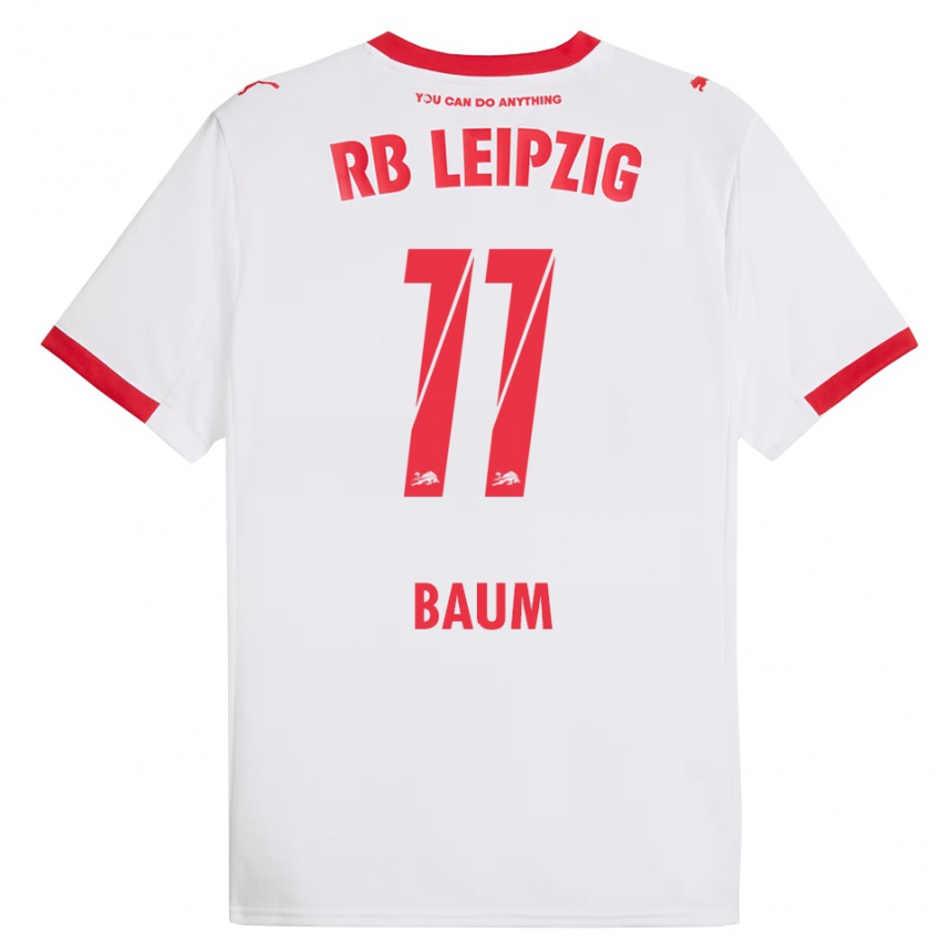 ילדים כדורגל ליסה באום #11 לבן אדום ג'רזי ביתית 2025/26